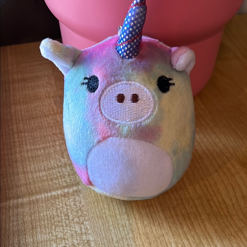 Colorful Unicorn Plush Keychain NEW